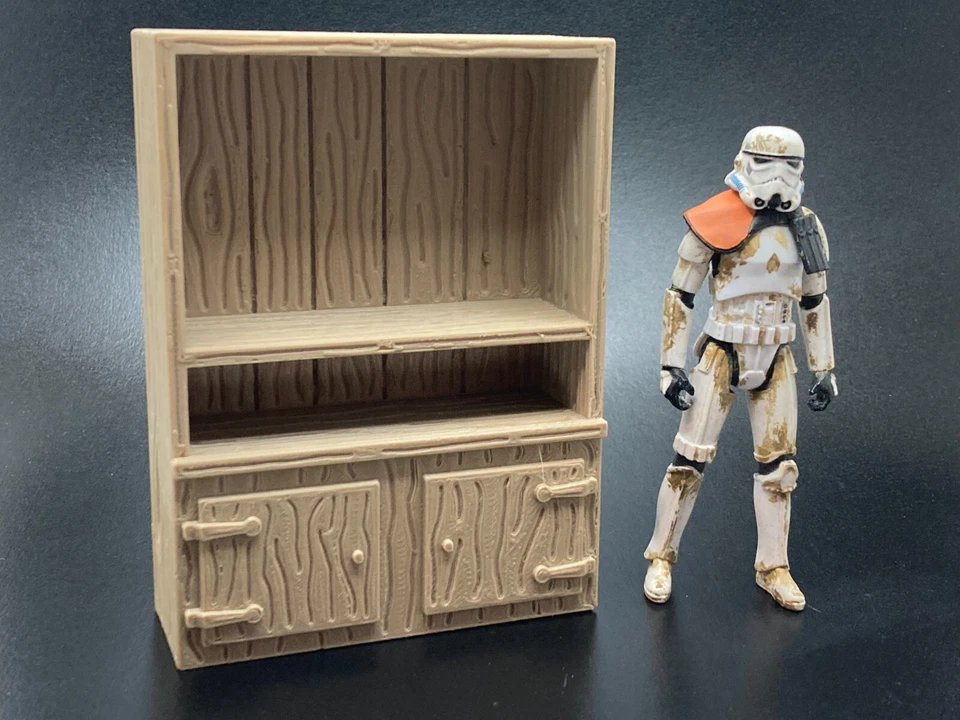 ESTANTE DE MADERA MEDIEVAL PERSONALIZADO PARA DIORAMA FIGURA GI JOE STAR WARS DE 3,75" (B35) Foto 1 de 1