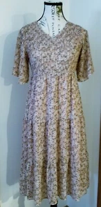Love Olive Co Pink Floral Smocked Tiered Dainty Midi Dress Girls XL Womens XS - Picture 1 of 13