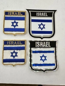 ISRAEL FLAG STAR OF DAVID (2) EMBROIDERED PATCH, (2) Sticker Decal New Old Stock - Picture 1 of 7