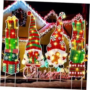 4 Pcs Christmas Yard Outdoor Decorations Christmas Yard Signs with Stakes - Picture 1 of 7