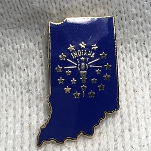 Blue Indiana State Hat/Shirt Pinback Souvenir .75” - Picture 1 of 2
