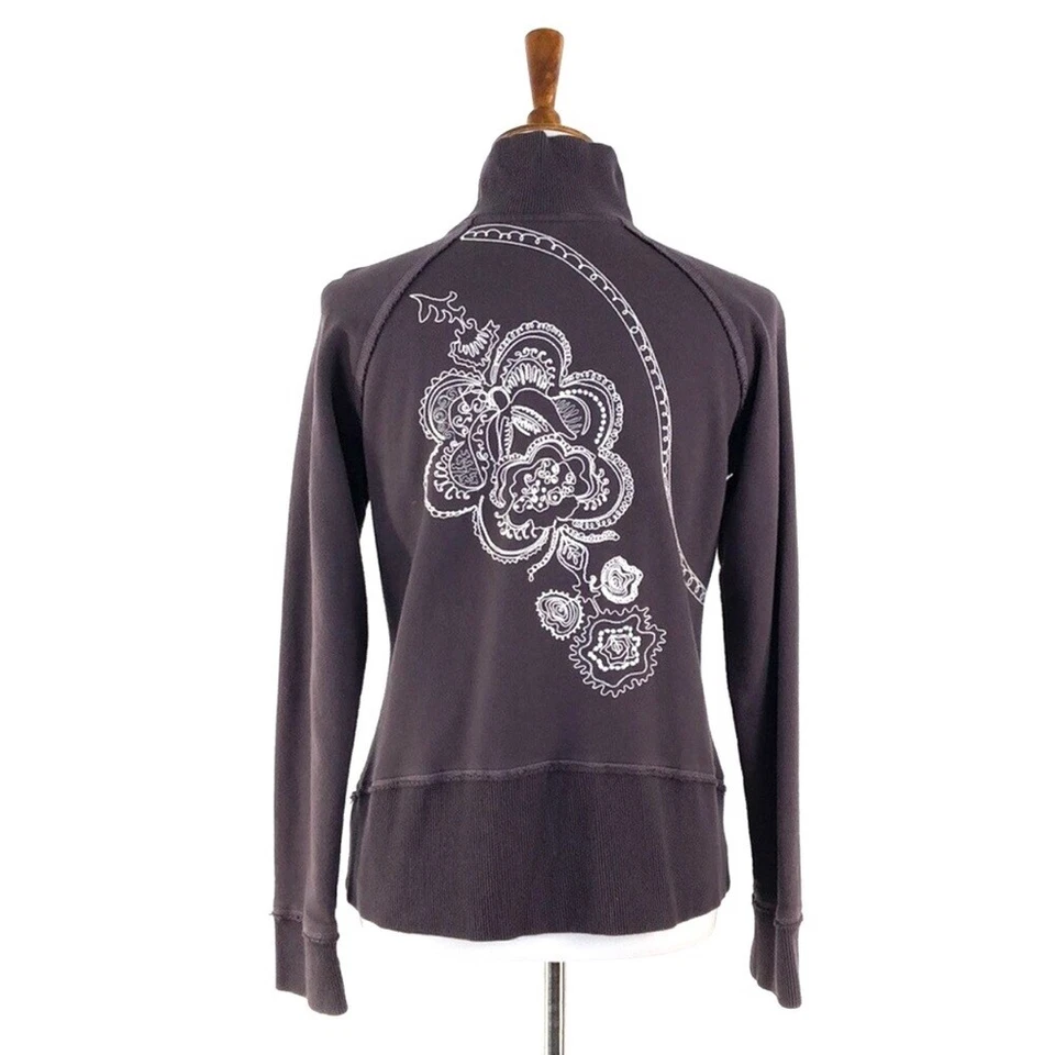 Women's Purple Lucy Plum Embroidered Back Long Sleeve Zip Jacket sz L - Image 1 of 4