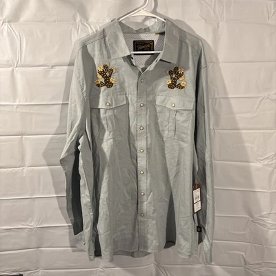 Camisa a Presión Howler Bros Para Hombre Talla 2XL Gaucho Perla Vaquero Occidental Peras Espinosas Foto 1 de 4