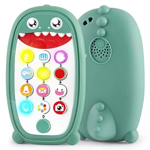 Baby Dinosaur Cell Toy Removable Soft Teether Case, Lights, Music & Adjustabl... - Picture 1 of 9