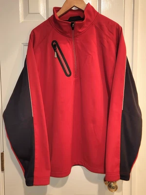 Zero Restriction Tour Series Mens XL 1/4 Zip Golf Jacket Red Black OSU NC State - Image 1 of 4