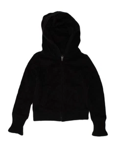 GAP Girls Hooded Fleece Jacket 6-7 Years Black Polyester AK82 - Picture 1 of 3