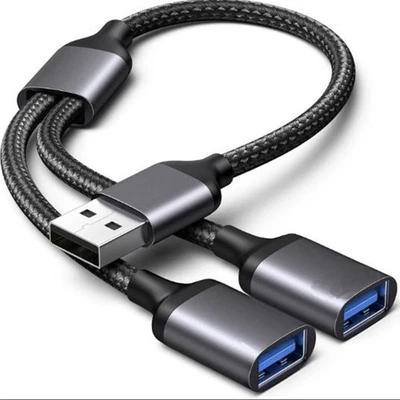 USB Splitter Y Kabel, 1 zu 2 verteiler Adapter, dual USB 2.0 Port Exten - Bild 1 von 4