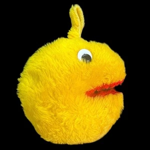 Large Jumbo Pacman Hanging 7" Plush Carnival Arcade Game Prize Vintage - Picture 1 of 7