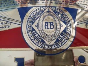 Vintage 1991 Budweiser Beer Mirror Bar Sign – Anheuser Busch – Gold Frame - Picture 1 of 8