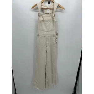 Aerie Damen Latzhose creme Denim Größe M weites Bein Boho künstlerisch minimal neutral - Bild 1 von 9