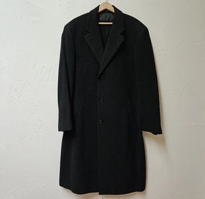 346 Brooks Brothers Wool Cashmere Charcoal Trench Coat Mens Size 42R - Picture 1 of 13