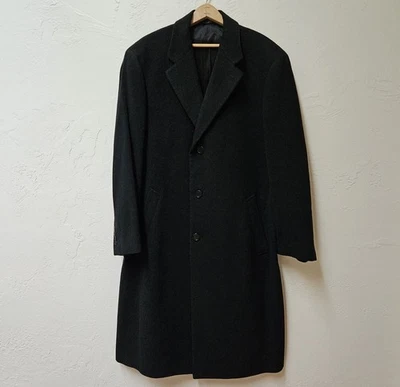 346 Brooks Brothers Wool Cashmere Charcoal Trench Coat Mens Size 42R - Image 1 of 4