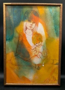 Jean Baptiste Valarie Original Signed Oil Painting, Sisters, Children, AS IS - Picture 1 of 12