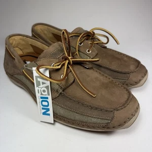 TIMBERLAND Annapolis Men's Size 9.5 2 Eye Brown Suede / Canvas Boat Shoes NIB - Picture 1 of 19