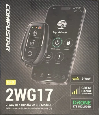 NEW COMPUSTAR RFX-2WG17-FM 2-Way LED Remote Kit w/ DR-X1 LTE DRONE MOBILE 4G LTE - Image 1 of 4
