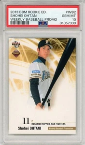 Shohei Ohtani 2013 BBM Rookie Edition #WB2 Weekly Baseball Promo PSA 10 RC - Picture 1 of 2