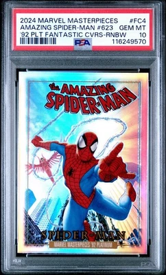 2024 UPPER DECK MARVEL MASTERPIECES RAINBOW #FC4 AMAZING SPIDER-MAN PSA 10 - Image 1 of 3