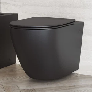 Swiss Madison SM-WT449 St. Tropez Wall Mounted Toilet Bowl Only - - Black - Picture 1 of 12