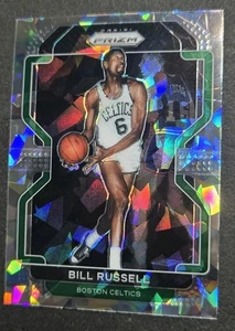 2021-22 Prizm Bill Russell Silver Cracked Ice Prizm #254 Boston Celtics - Foto 1 di 2