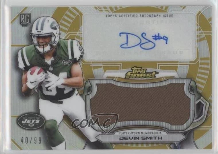 2015 Topps Finest Jumbo Relic Gold Refractor /99 Devin Smith Rookie Auto RC - Image 1 of 2