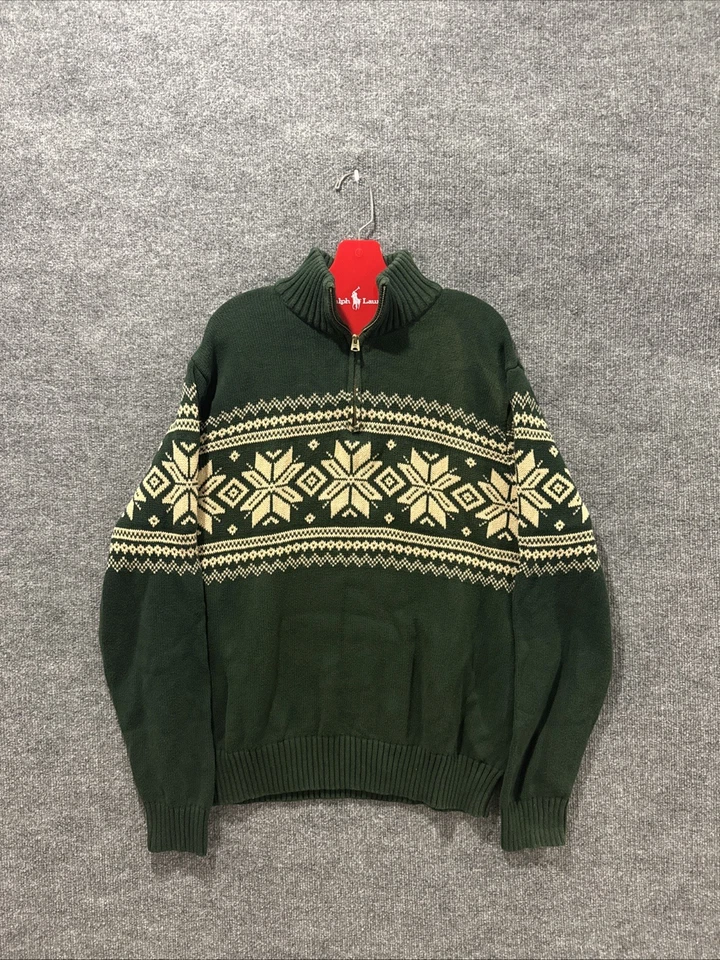 Suéter Vintage 90’s 00’s American Living Cuarto Verde Cremallera Hombre’s Talla 2XL  Foto 1 de 4