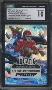 Serie Leaf Signature 2025 prueba acuática Patrick Mahomes II 1/1 gema como nueva CGC 10 - Imagen 1 de 1