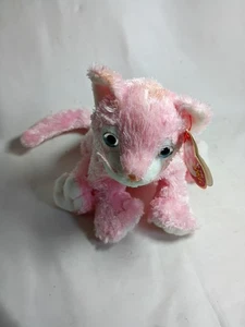 Ty Beanie Baby - CARNATION the Pink Cat Crystal Blue Eyes 6.5" - Pre-Owned - Picture 1 of 6