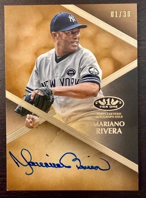 2019 Topps Tier One Mariano Rivera Auto (1/30) Bookend On-Card Autograph Yankees - Image 1 of 4