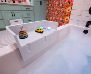 ® Mini Badewannen Spritzschutz für Kinder - Kompakter Badewannenspritzschutz & Wannenspiel S... - Bild 1 von 5