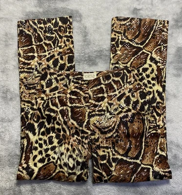 Pantalones de Colección Años 90 Y2K Caché Guepardo Estampado Animal Lentejuelas Brillantes Glam 6 Foto 1 de 4