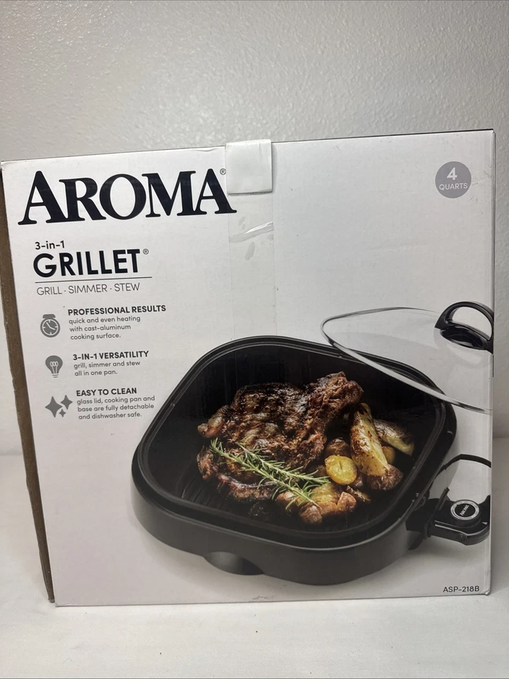 NUEVA Parrilla Aroma 3 en 1 4 Cuartos Nueva Foto 1 de 4