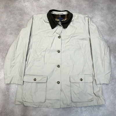Lands End Chore Jacket Mens 2XL Vintage Button Up Collared Over Coat, Grey - Image 1 of 4