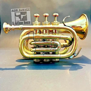 Vintage Nautical Polished Brass Trumpet New for expert Musical Trumpet Bugle - Picture 1 of 12