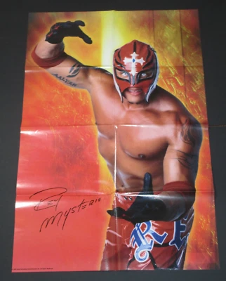 Póster WWE Rey Mysterio & The Hurricane 2003 doble cara 32" x 22" de colección WWF WCW Foto 1 de 2
