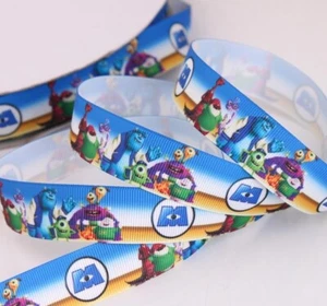 Cinta de grosgrain impresa de dibujos animados Monsters Inc o Monster University 22 mm Disney - Imagen 1 de 1