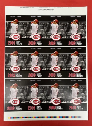 Cincinnati Reds 2009 Joey Votto Suite Ticket Sheet Cover
