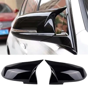 2x Gloss Black Wing Mirror Cover Cap For BMW F20 F21 F23 F30 F31 F32 F36 X1 E84 - Picture 1 of 12