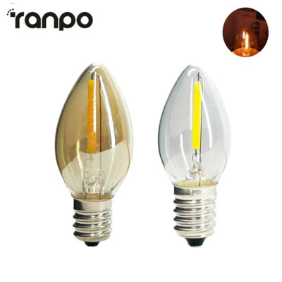 E14 SES C7 Vintage Retro 1W COB LED Filament Light Bulb Warm White Decor Lamp BC - Image 1 of 4