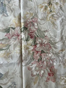 1 Gardine Panel Stange Tasche Rosa Blau Grün Blumenstrauß Floral auf Weiß 84"x42" - Bild 1 von 7