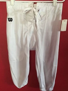 Pantalón de práctica de fútbol americano Wilson Youth blanco mediano con broches de presión, bolsillos para muslos/rodilleras - Imagen 1 de 2