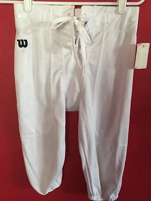Pantalón de práctica de fútbol americano Wilson Youth blanco mediano con broches de presión, bolsillos para muslos/rodilleras Foto 1 de 2