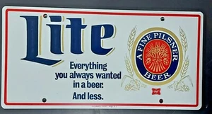 NOS 1970's Miller Lite Beer Advertising License Plate Original - Picture 1 of 2