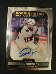 21-22 OPC Platinum Egor Sokolov Autographed Marquee Rookie 🚨🚨 Ottawa Senators - Picture 1 of 2