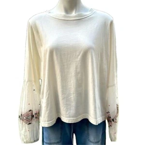 WORLD MARKET Lounge Cotone Maniche Lunghe Ricamato Boho Off White Taglia Unica - Foto 1 di 12