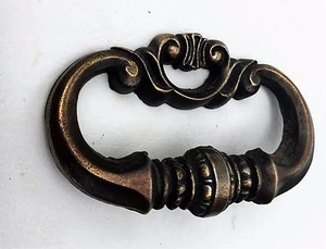 Cassetto moderno metà secolo ottone maniglia estraibile ferramenta antica 2"centro - Foto 1 di 6