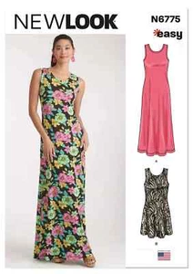 New Look Sewing Pattern 6775 Misses 4-26 Easy Sleeveless Knit Dress inc Maxi - Picture 1 of 7