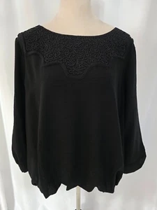 Chico's black lace women tops size 3 T918 - Picture 1 of 6