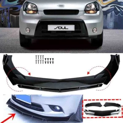 For Kia Soul 2010-2013 Glossy Black Front Bumper Lip Splitter Spoiler Body Kit Foto 1 de 4