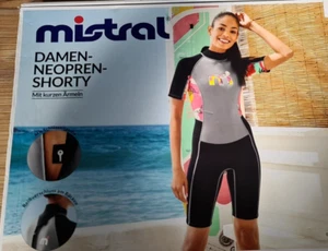 Mistral Damen Neopren - Shorty mit Reißverschluss, Wasseranzug Grau, Gr. L - Bild 1 von 8