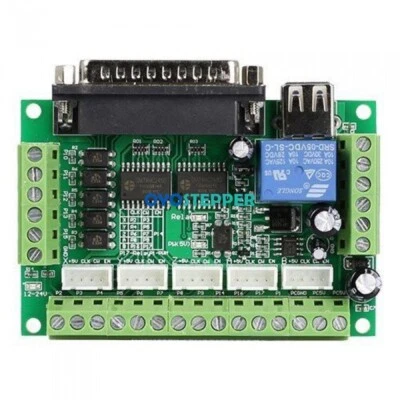 5 Axis CNC Breakout Board Interface Mach3 CNC Router 12-24V Fit 2 Phase Driver - Image 1 of 4